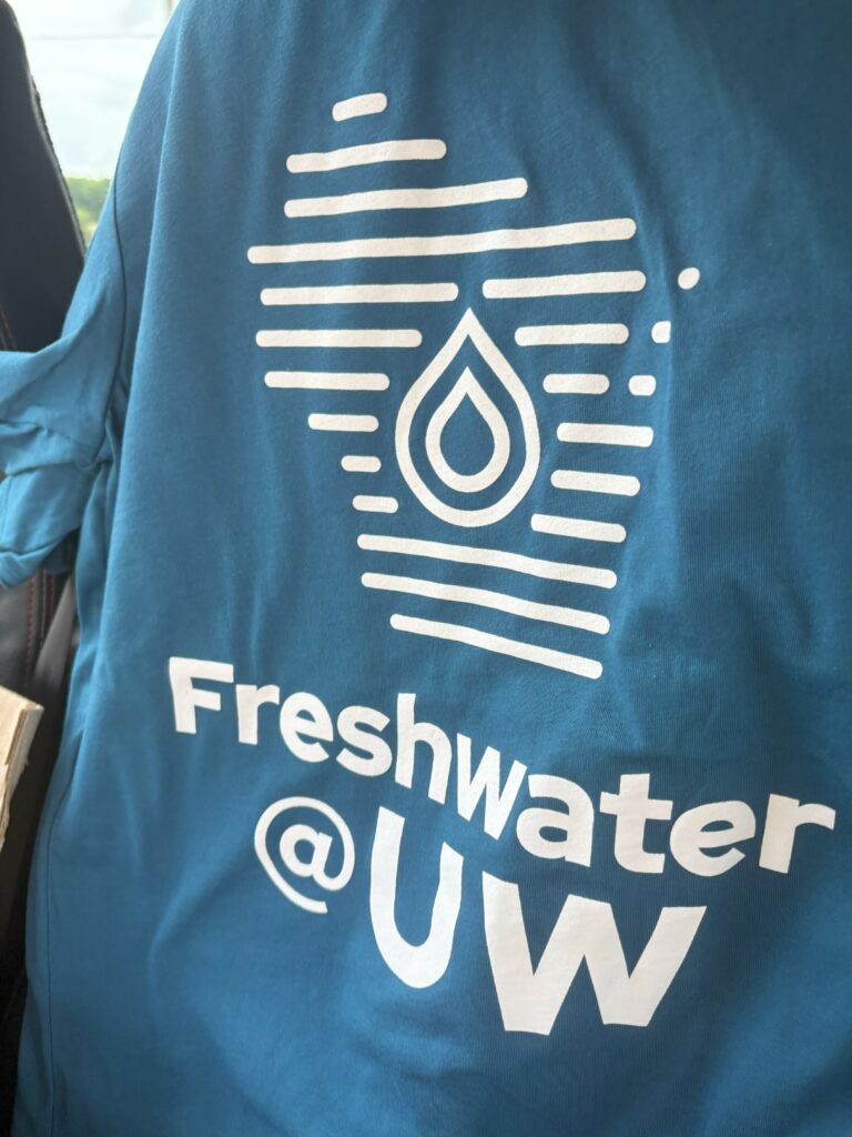 Graphical Freshwater@UW logo on a tshirt