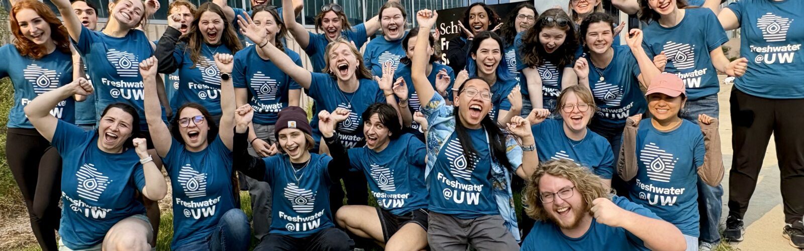Students celebrate the end of Orientation week for Freshwater@UW