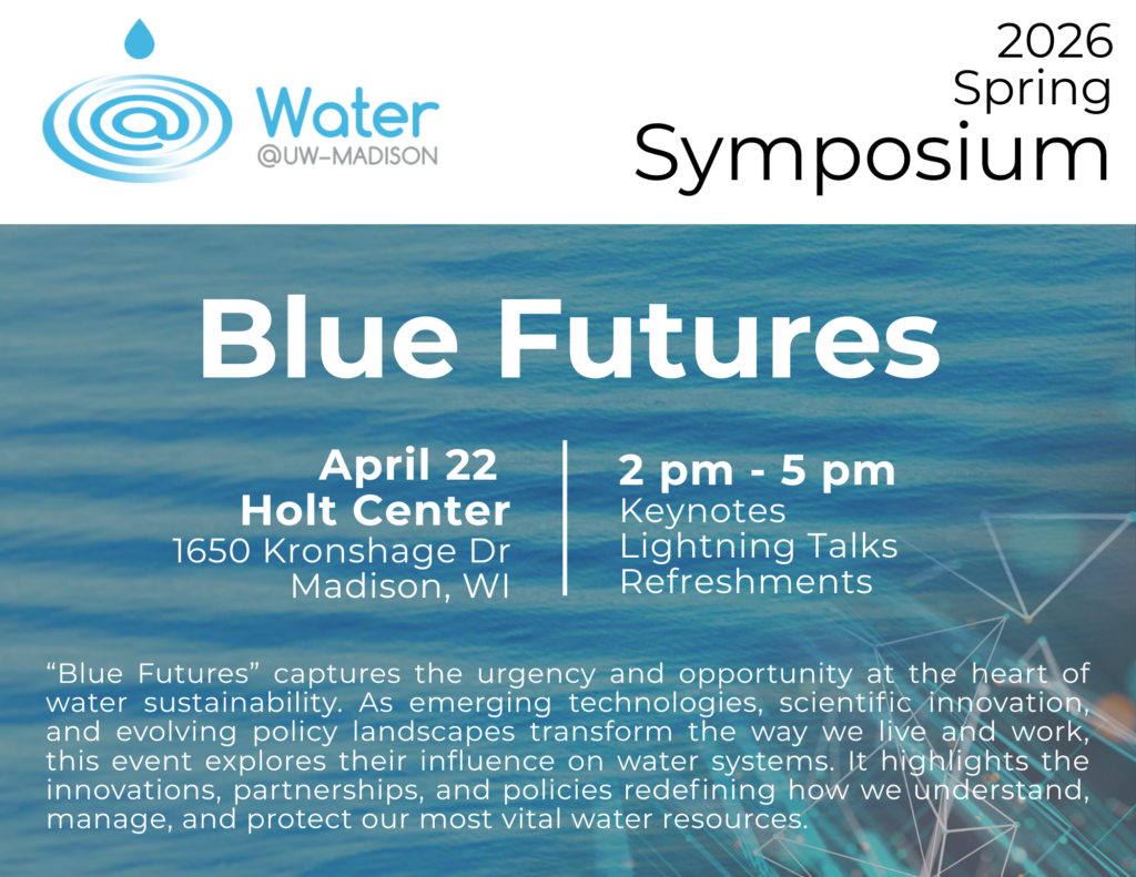 Flyer advertising 2026 Spring Symposium, Blue Futures