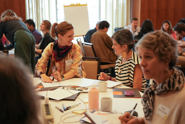 People talking at the Water Partnership Workshop