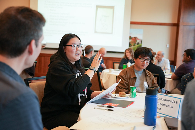 Explaining something at the Water Partnership Workshop