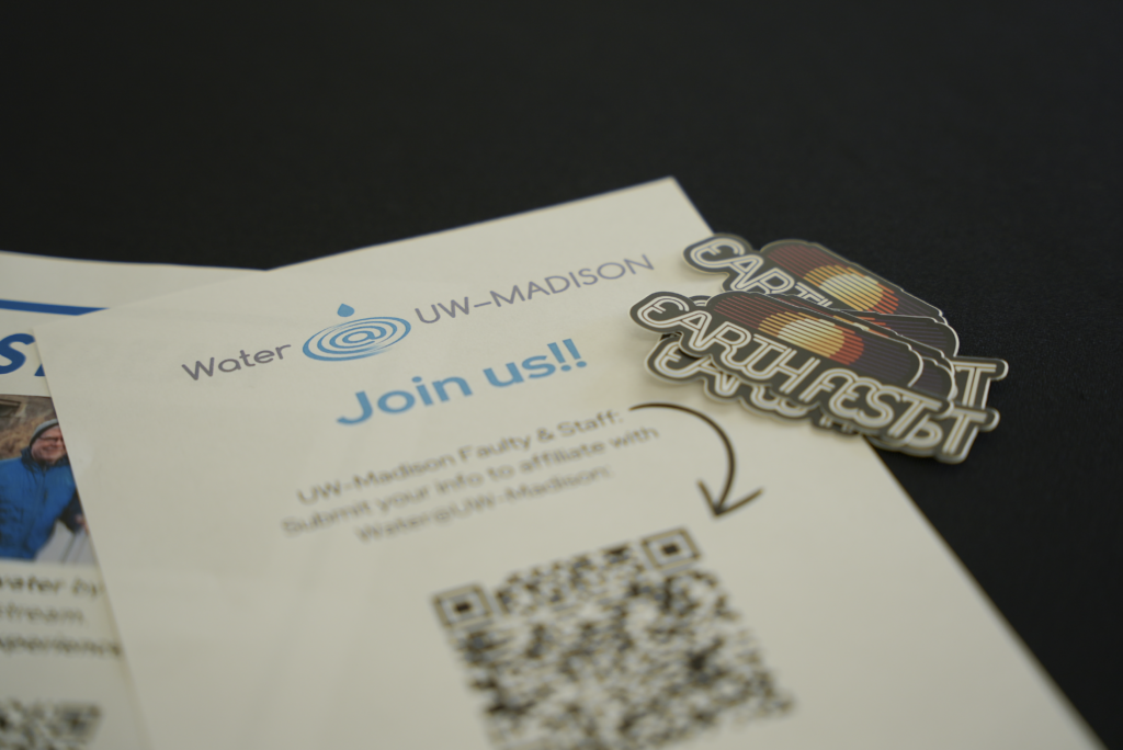 Join us QR code and earthfest sticker