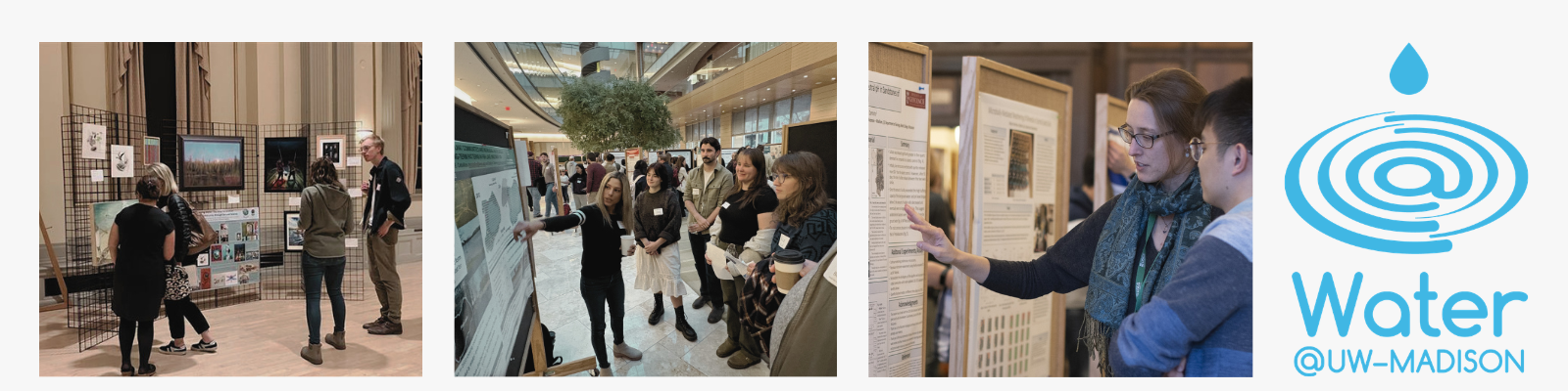 Scientists participating in poster session