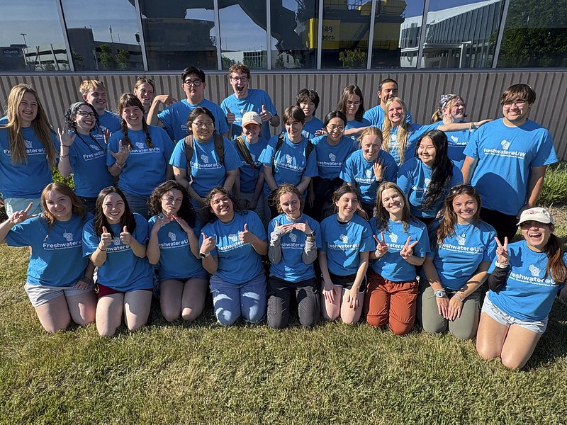 Freshwater@UW cohort in blue Tshirts