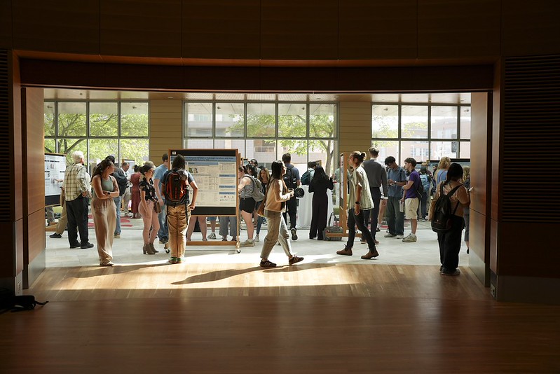 View of the poster session from the presentation room