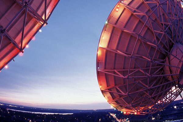atmospheric sciences satellite dishes against the sky